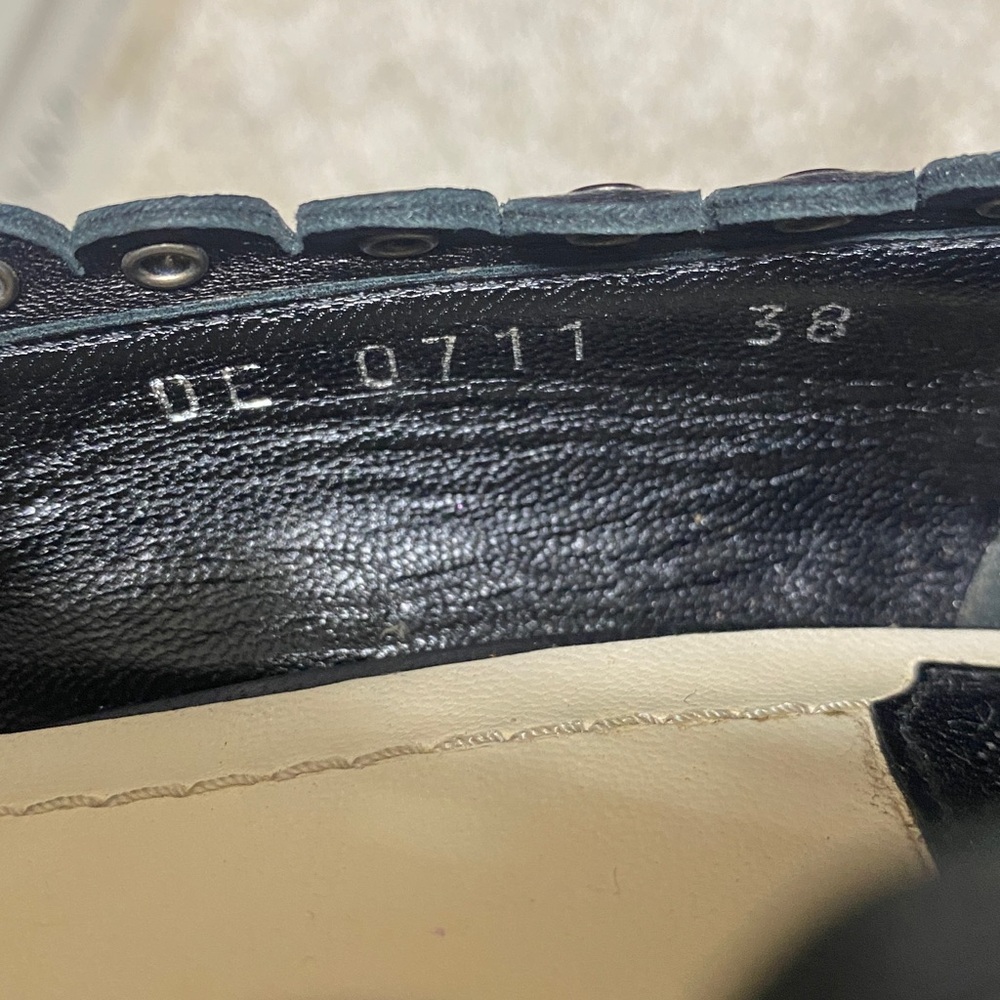 Christian Dior Black Leather Studded Accent Heels with Bow Detail - Picture 7 of 7